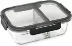 Meal Prep Divided Glass Storage, 980 Ml Capacity