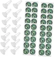 BEBEMOKO 50 Sets Hydroponic Net Pots with Stickers Slotted Mesh Net Cups Baskets Plant Nursery Pots for Soilless Planting Indoor Garden Hydroponic System Accessories