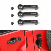 3X Door Handle Tailgate Shell Cover Trim 2-Dr Carbon For Jeep Wrangler JK 07-17 (for: Jeep)