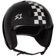 S-One Helmet Retro Lifer XL Black Matte/White Checkers