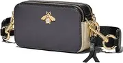 [Ophlid] Bee Purse Camera Crossbody Bags for Women Trendy Small Snapshot Bag Wide Strap Leather Shoulder Clutch Handbags