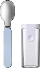 Mepal - Ellipse folding spoon - Reusable spoon to take with You - Folding spoon for yoghurt cups - Travel cutlery - includes storage case - Stainless steel - Nordic blue