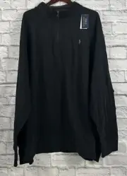 NWT Polo Ralph Lauren Men's 1/4 Quarter-Zip Pullover Sweater Sz 6XB 6XL Black