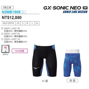 2021 MIZUNO GX SONIC NEO TF 競賽款競技型低水阻四角泳褲 N2MB150520