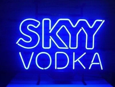 Skyy Vodka Blue 17"x14" Neon Sign Lamp Light Bar Club Garage Party Room Pub EM