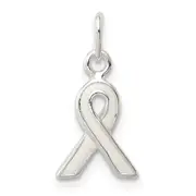 Sterling Silver White Enameled Awareness Charm