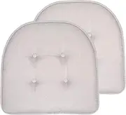 Chair Cushion Memory Foam Pads Tufted Slip Non Skid Rubber Back U-Shaped 17" x 16" Seat Cover, (Pack of 3)