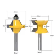 2pcs 8mm Shank Tongue and Groove Edge Banding Router Bit Set