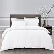 Prime Bedding 4 Piece Quilt Cover Set (Quilt Cover, Fitted Sheet & 2 Pillow Cases) Ultra Soft Microfibre 1500TC Comfy and Breathable Textured with Deep Pocket (White, Super King)