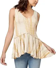 [American Rag] Juniors' Lace-Up Peplum Top