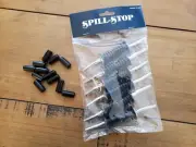 12 Metal POUR SPOUTS & DUST CAPS Stainless Liquor, Syrup & Oil Bottle Pourers
