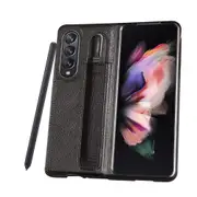 Leather Back Cover Pocket Holder for Samsung Galaxy z Fold 3 (not Include s Pen)