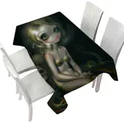 Dark Mythological Art Lamia and Skulls Tablecloth