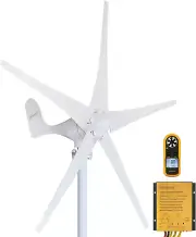 Wind Turbine Generator Kit 400W 24V with 5 Blade, Wind Generator Kit with Charge