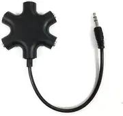 Headphone Splitter, 5-Jack 3.5mm Earphone Headphone Audio Aux Splitter Stereo Audio Headset Adapter,5 Way 1 Male to 2 3 4 5 Female Port Cable