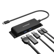 O-mbeat Mountable 5-Port USB-C Hub Supports 4K HDMI video out and 60W Power D...