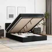 Ottoman Bed Frame with Mattress Black Platform Bedstead Faux Leather vidaXL