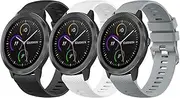 3 PACK Sport Bands for Garmin Vivoactive 5/Vivoactive 3/3Music Bands, Forerunner 645/245/55/158, Venu Sq/Sq 2/Music, 20mm Silicone Watch Band for Garmin Vivomove Luxe/Style/Trend/Sport/HR Smart Watch