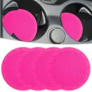 Car Cup Holder Coaster, 4 Pack 2.75 Inch Diameter PVC Non-Slip Universal Insert Coaster, Durable, Suitable for Most Car Interior, Car Accessory for Women Men Rose