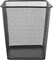 Metal Mesh Trash Can Breathable Wire Wastebasket for Home Office Stylish Black Design for Bedroom Living Bathroom Construction