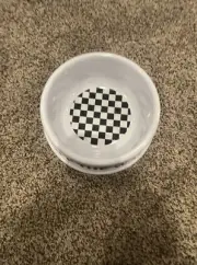 Vans Off The Wall White Black Checkerboard Pet Dog Water Food 8" Plastic Bowl