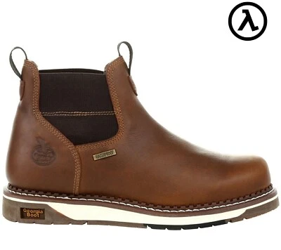 GEORGIA BOOT AMP LT WEDGE STEEL TOE WATERPROOF CHELSEA BOOTS GB00353 - ALL SIZES
