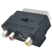 21PIN Male SCART to 3RCA Female Adapter Connector with On/Off Button for Video