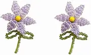 [RYEPOLNIX] Handmade Earrings Purple Hexagonal Beaded Flower Stud Earrings Holiday Summer Beach Sweet Cute Cool Girl Party Earrings/625