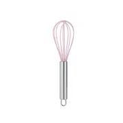 Manual Stainless Steel Handle Silicone Multi-Purpose Egg Beater Cake Cream Whisk Handheld Mixer Baking Tool (Purple, 8 Inches)