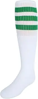 [Jefferies Socks] Kid's Striped Knee-High Tube Socks (1 Pair), Medium (Shoe Sizes 12-6), Green, Green, Medium