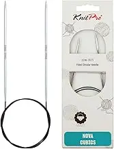 KnitPro 80 cm x 3 mm Nova Cubics Fixed Circular Needles, Shiny Brass