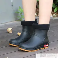 在飛比找樂天市場購物網優惠-新品冬韓國可愛防水雨鞋女士中筒時尚外穿防滑水鞋平底雨靴女膠鞋