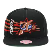Mitchell & Ness Philadelphia 76ers Retro Bolt Deadstock Snapback Hat - Black