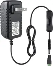 12V Power Supply, 12 Volt 2A 24W DC Power Supply with on off Switch, Black Switc