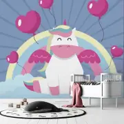 3D Unicorn Rainbow Balloon Wallpaper Wall Murals Removable Wallpaper 837