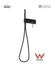 Abey Gareth Ashton Poco 3 Hole Bath Shower Mixer Set With Diverter Matte Black