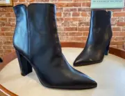 Sam Edelman Black Leather Raelle Pointed Toe Ankle Boots Bootie New