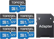 TOPESEL - 5 Pack 32GB Micro SD Card Class 10 micro-SDXC UHS-I Memory Card, High Speed TF Flash for Security Camera/Smartphone/Drone/Dash Cam/Tablet/PC, C10, U1, 32GB