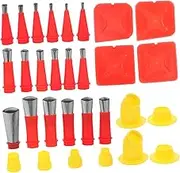 ASAKKURA 1Set Caulking Tool with Nozzles Bases Elbows Scrapers Caulking Nozzle Kit for Home Repair Bathroom Kitchen Sealing Tasks