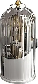 Rotating Makeup Brush Organizer, Cosmetic Storage with Lid, Rotatable Lipstick Holder, Stylish Vanity and Desktop Organizer, Perfect for Bathroom and Beauty Spaces, 27x12.2cm