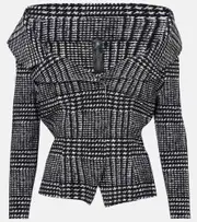 [Norma Kamali] Norma Kamali Plaid cropped jacket AU 16 green