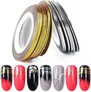 LIQI 2Pcs Gold/Silver Rolls Striping Tape Line Nail Art Tips Decoration Sticker Nail Art Decoration Thin Sticker Nail Striping Tape Line