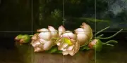 Egyptian lotus blossom Tile Mural Kitchen Bathroom Backsplash Marble Ceramic