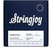 Stringjoy NW1048W3 Signatures Nickel Wound Guitar Strings, 10-48 Wound 3rd Light Gauge, Electric Guitar Strings for Enhanced Tone, Guitar Strings Electric 6 String Set