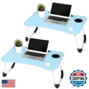 2-Pack Lap Desk for Bed and Sofa with Cup Holder and Foldable Legs Foldable L