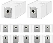 12 Pack Dust Bags Compatible with Ecovacs Deebot X8 PRO / T50 PRO / T50 MAX PRO OMNI Robot Vacuum Cleaner Accessories, 4 Layers Effective Filtration, 4L Large Capacity, Robot Vacuum and Mop Kit