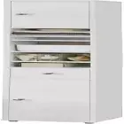 BZR34-W White Tall Bathroom Cabinet High Storage Cupboard with Shelves