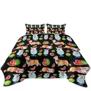 Funny and Cute Corgi Dog Scenes Coverlet