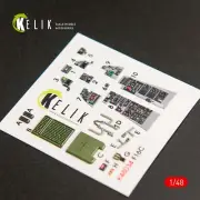 1/48 ResKit K48034 F-16C "Fighting Falcon" interior 3D decals for Kinetic kit