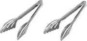 Alipis 2pcs Dessert Clamp Long Handle Tongs Stainless Steel Bread Clip Buffet Food Clip Kitchen Supplies